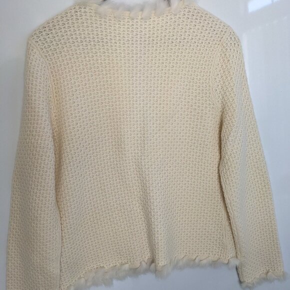 Jones New York Signature Cream Cardigan Sweater One Button Size Petite M Medium - Picture 11 of 11